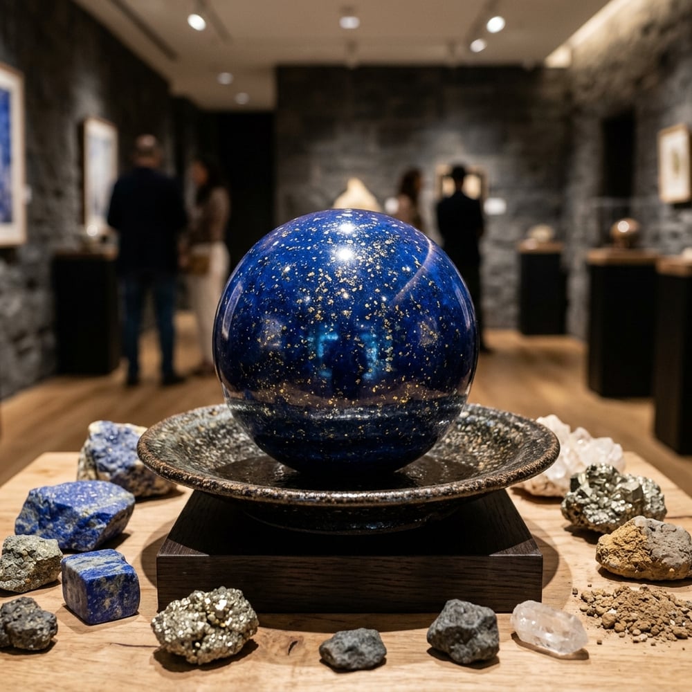 Dorodango Celestial de Lapislázuli & Polvo de Pirita